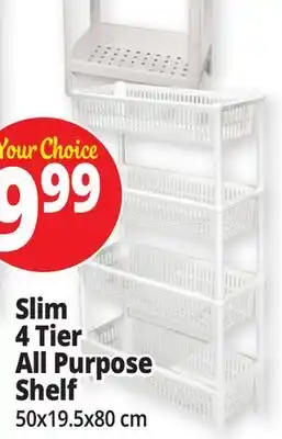 Ocean State Job Lot Slim 4 tier all purpose shelf offer