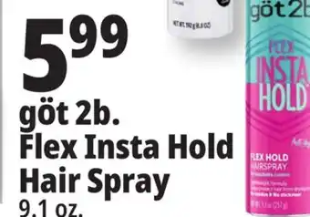 Ocean State Job Lot Göt 2b. flex insta hold hair spray offer