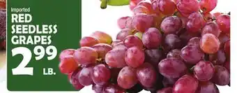 Bravo Supermarkets Red seedless grapes offer