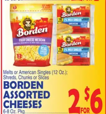 Bravo Supermarkets Borden assorted cheeses 6-8 oz. pkg offer