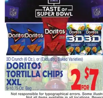 Bravo Supermarkets Doritos tortilla chips xxl 9-10.75 oz. bag offer