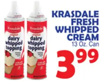 Bravo Supermarkets Krasdale fresh whipped cream offer
