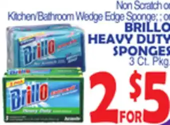 Bravo Supermarkets Brillo heavy duty sponges offer