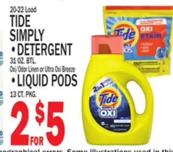 C Town Tide simply • detergent 31 oz. btl. oxi/odor linen ultra oxi breeze offer