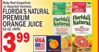 C Town Florida's natural premium orange juice offer
