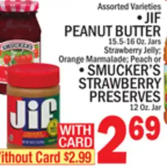 C Town • jif peanut butter 15.5-16 oz. jars offer