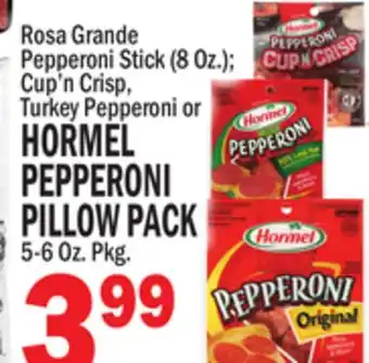 C Town Hormel pepperoni pillow pack offer