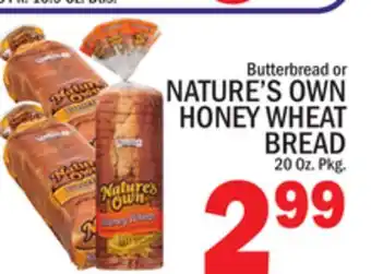C Town Nature's own honey wheat bread offer