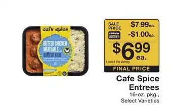 Fairway Store Market Cafe spice entrees offer