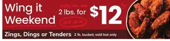 ACME Wing it weekend zings, dings or tenders offer