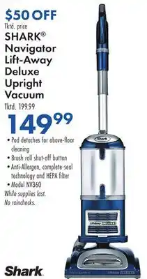 Boscov's Shark navigator lift-away deluxe upright vacuum offer