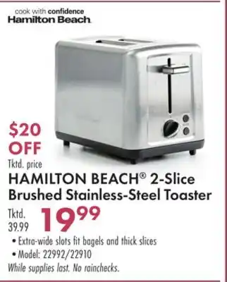 Boscov's Hamilton beach 2-slice brushed stainless-steel toaster offer