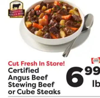 Weis Markets Certified angus beef stewing beef or cube steaks offer