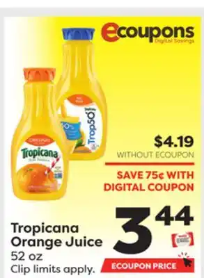Weis Markets Tropicana orange juice offer