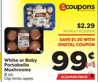 Weis Markets White or baby portabella mushrooms offer