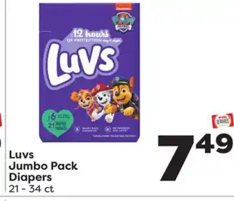 Weis Markets Luvs jumbo pack diapers offer