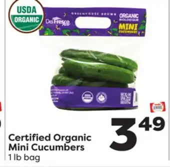 Weis Markets Certified organic mini cucumbers offer