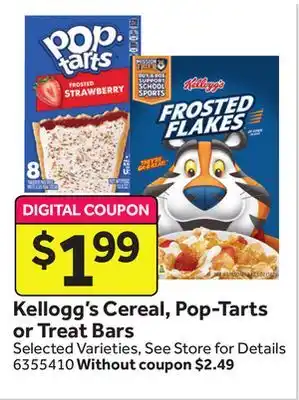 Stop&Shop Kellogg's cereal, pop-tarts or treat bars offer