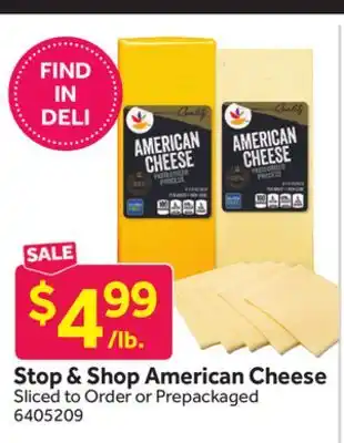 Stop&Shop Stop & shop american cheese offer