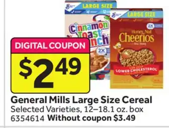 Stop&Shop General mills large size cereal offer