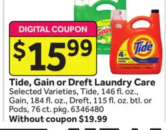 Stop&Shop Tide, gain or dreft laundry care offer