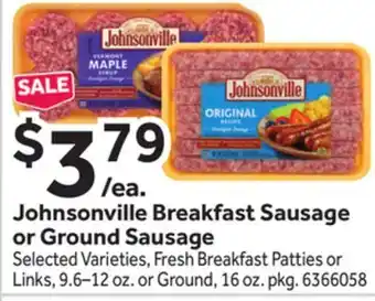 Stop&Shop Johnsonville breakfast sausage or ground sausage offer