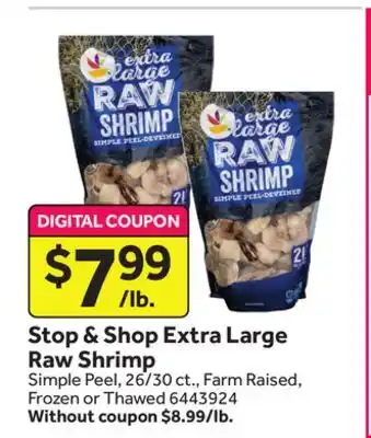 Stop&Shop Extra large raw shrimp offer