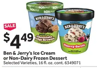 Stop&Shop Ben & jerry's ice cream or non-dairy frozen dessert offer
