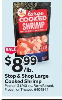 Stop&Shop Stop & shop large cooked shrimp offer
