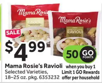 Stop&Shop Mama rosie's ravioli offer
