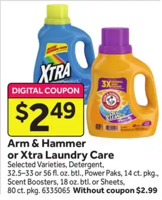 Stop&Shop Arm & hammer or xtra laundry care offer