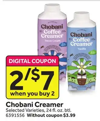 Stop&Shop Chobani creamer offer