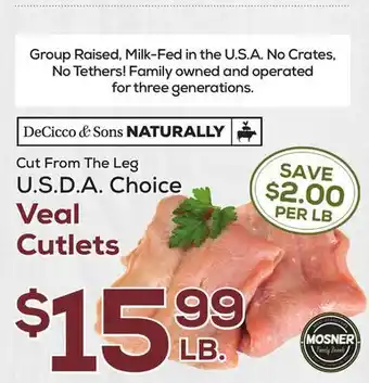 DeCicco & Sons Veal cutlets offer
