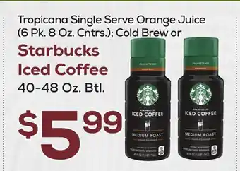 DeCicco & Sons Starbucks iced coffee 40-48 oz. btl offer