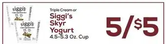 DeCicco & Sons Siggi's skyr yogurt offer
