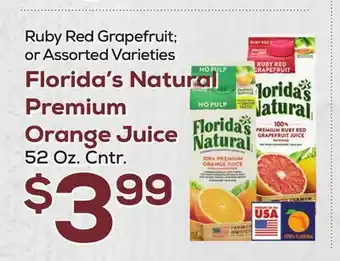 DeCicco & Sons Florida's natural premium orange juice offer