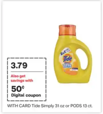 CVS Tide simply 31 oz or pods 13 ct offer