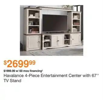 Ashley Furniture Havalance 4-piece entertainment center with 67'' tv stand offer