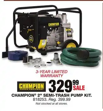 Blain's Farm & Fleet Champion 2 semi-trash pump kit offer