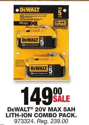 Blain's Farm & Fleet Dewalt 20v max 5ah lith-ion combo pack offer