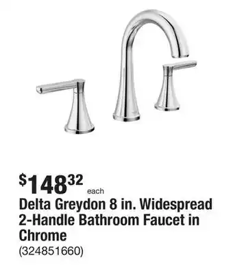 The Home Depot Delta greydon 8 in. widespread 2-handle bathroom faucet in chrome offer