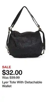 TJ Maxx Lyer tote with detachable wallet offer