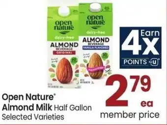 Albertsons Open Nature Almond Milk offer