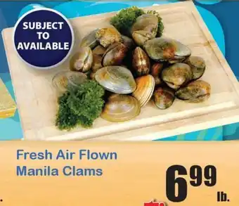 Times Supermarkets Fresh Air Flown Manila Clams offer