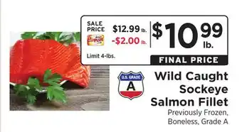 ShopRite Wild caught sockeye salmon fillet offer
