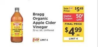 ShopRite Organic apple cider vinegar offer
