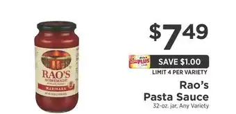 ShopRite Pasta sauce offer