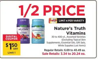 ShopRite Nature's truth vitamins offer
