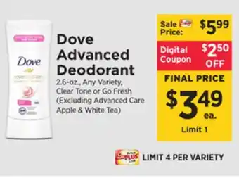 ShopRite Advanced deodorant offer
