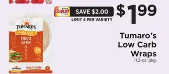 ShopRite Tumaro's low carb wraps offer